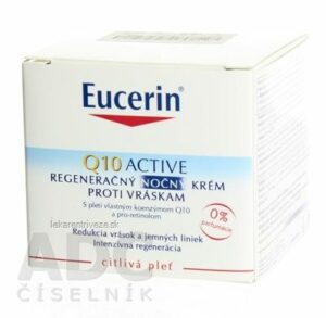 Eucerin Q10 ACTIVE nočný krém proti vráskam regeneračný na citlivú pokožku 1×50 ml