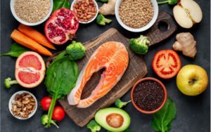 zelenina, ovocie, obilniny, losos - diéta pri mononukleóze